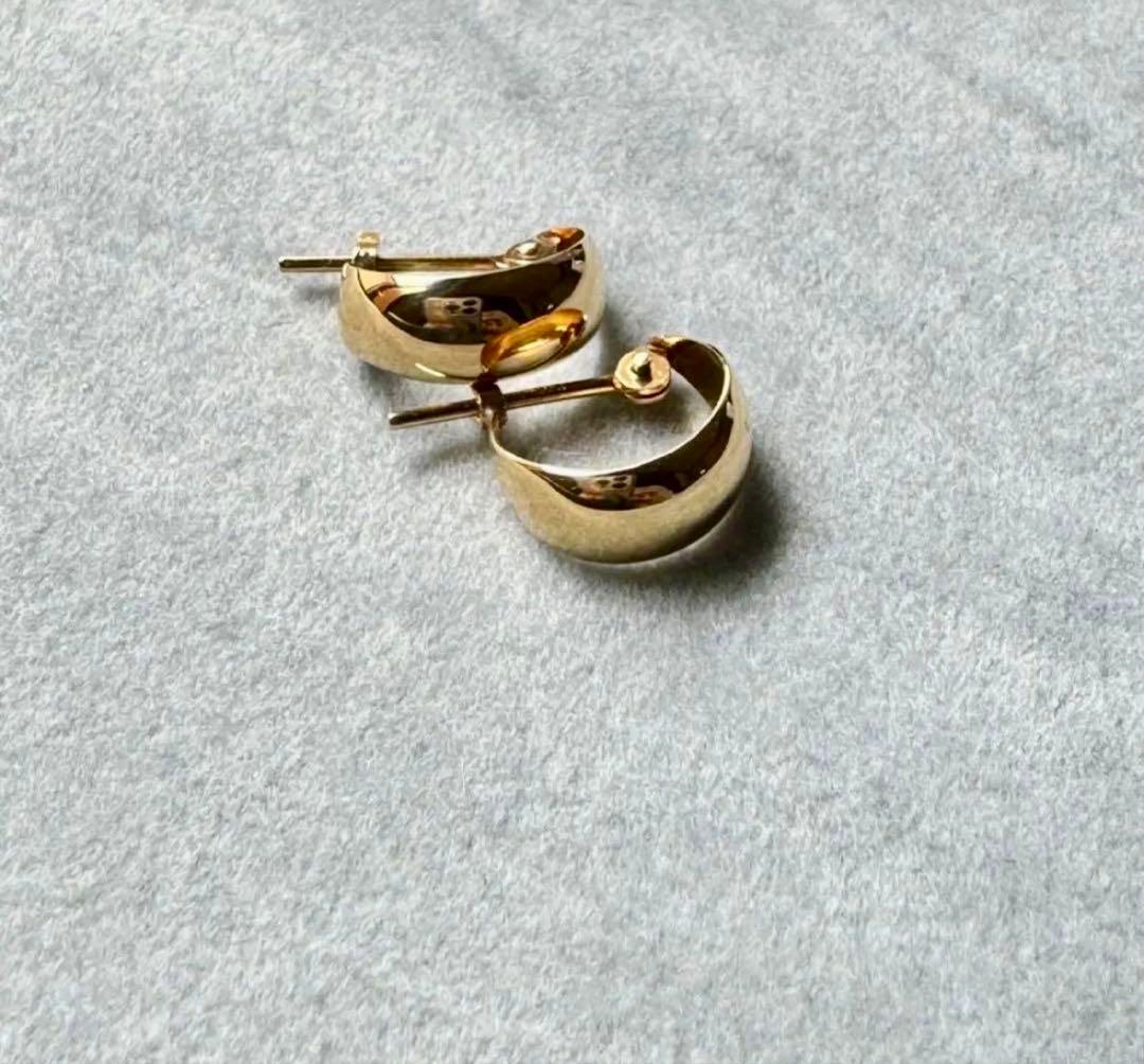 K18イエローゴールド 18金フープピアス