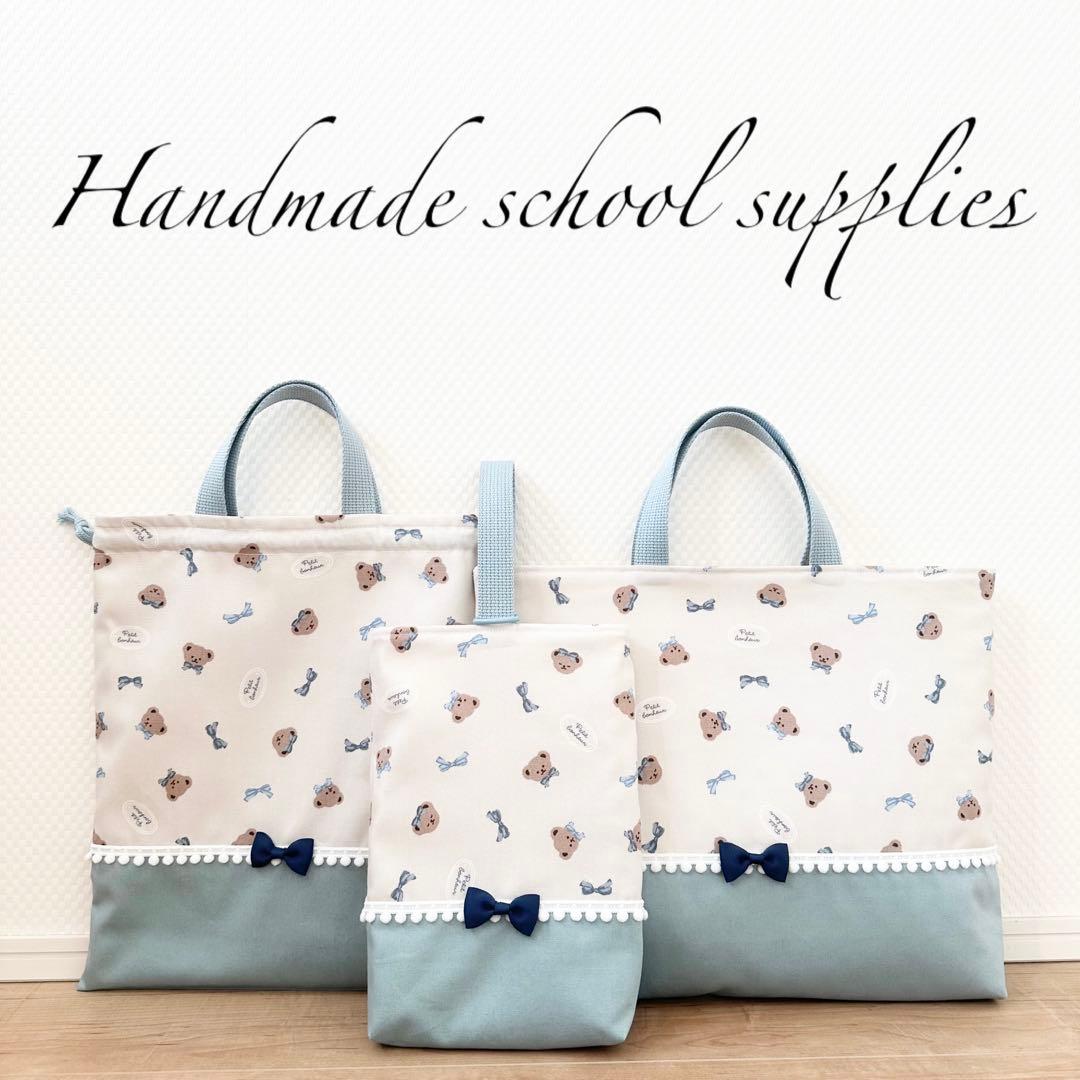 コルク⭐︎レッスンバッグ等4点女の子入園入学セットハンドメイド