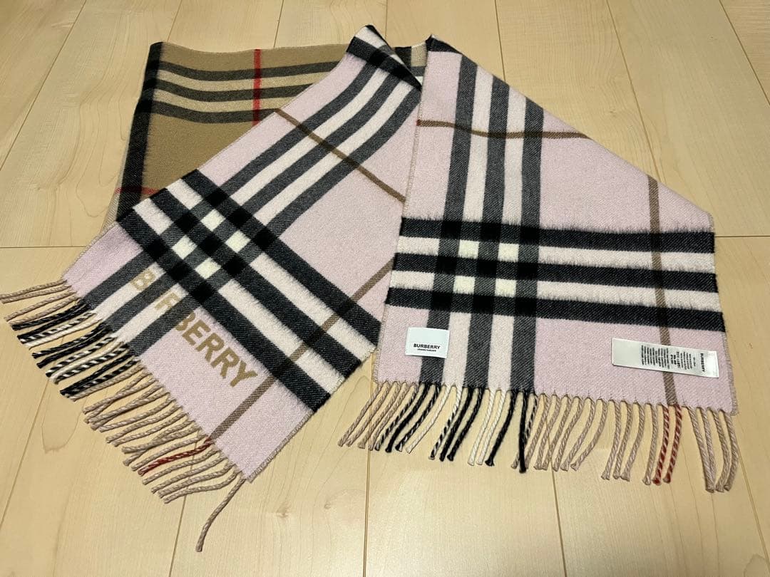 BURBERRY　バーバリー　マフラー　カシミア100％　コントラストチェック