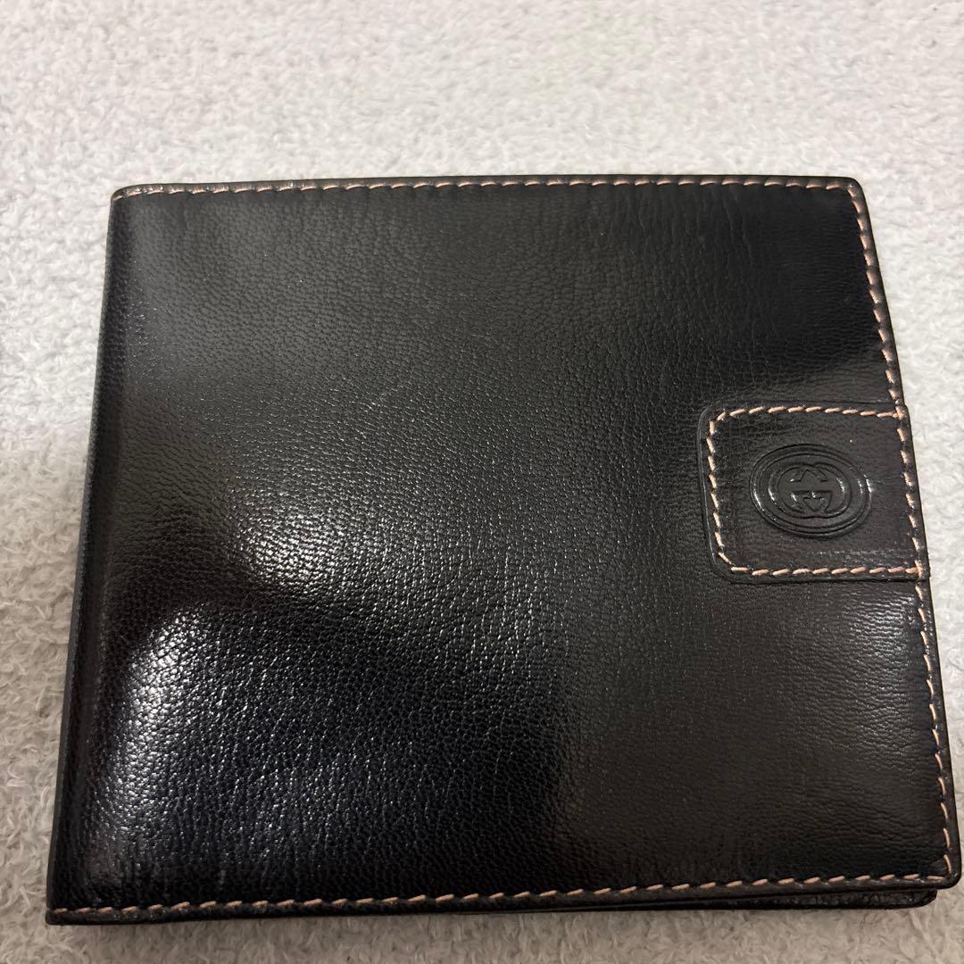 N*G様 GUCCI ブラックレザー 二つ折り財布