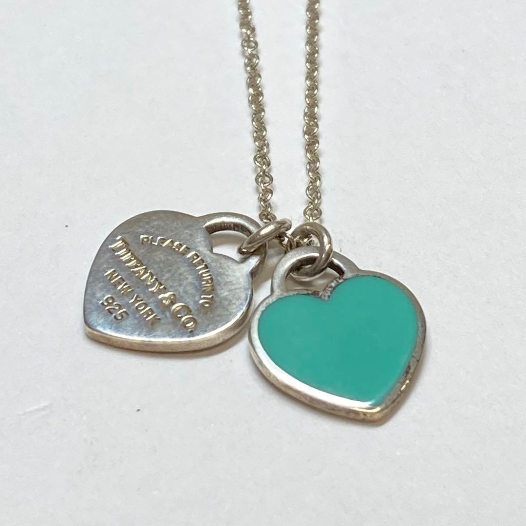 Tiffany&Co.ティファニーブルーダブルハートタグペンダントシルバー