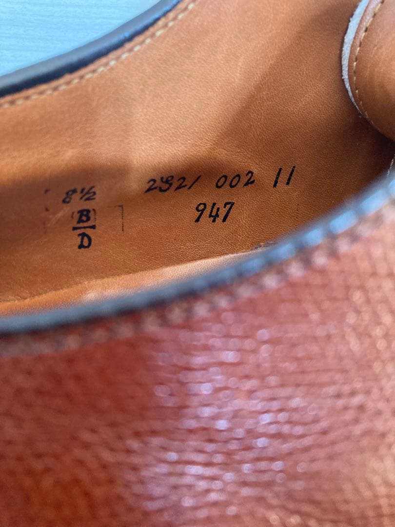 24時間限定 美品 オールデン プレーントゥ　オールウェザー　型押しカーフ947