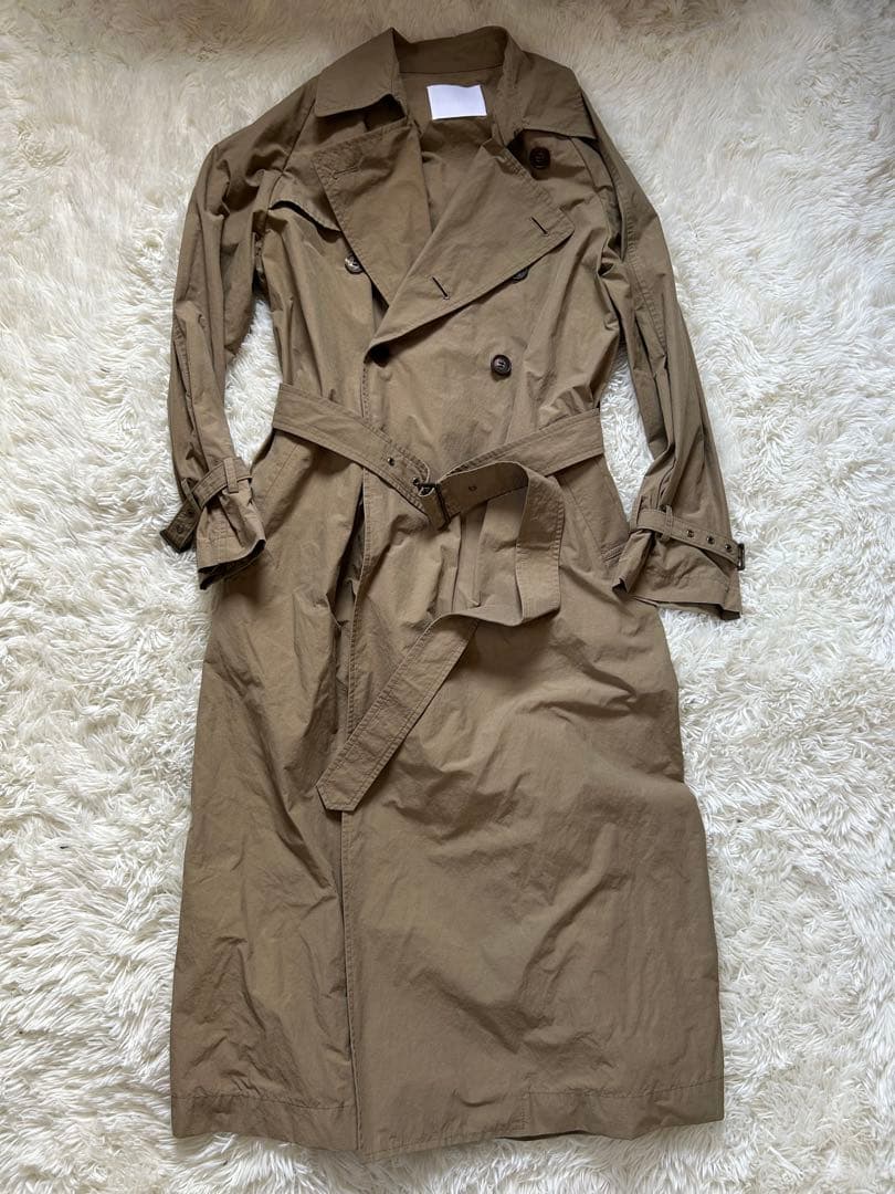 AP STUDIO トレンチコート　ナイロン　ベルト付　ベージュ　38
