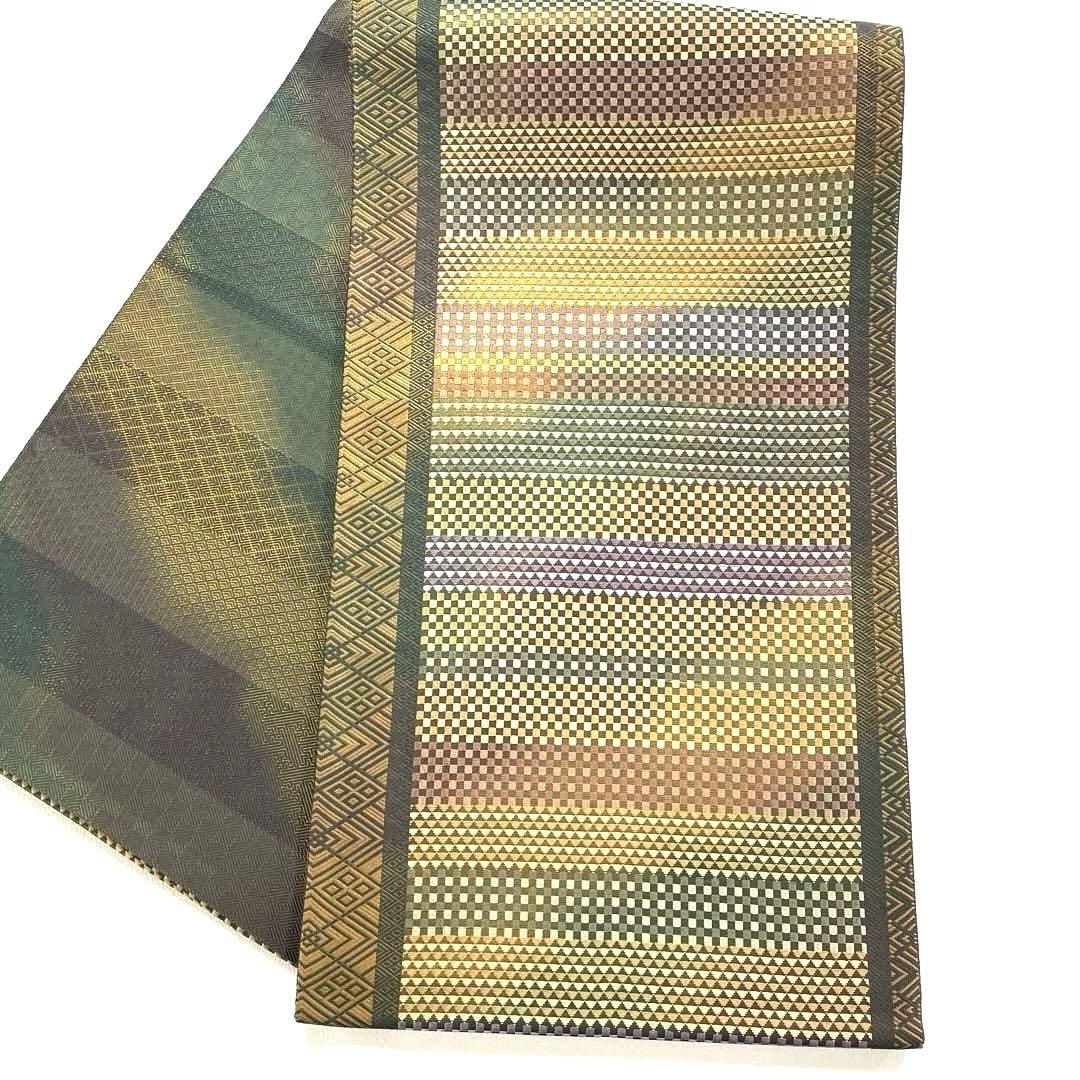 専用帯6101 ●伝統工芸士 酒井豊 本場筑前博多織 高級 正絹 両面全通 袋帯