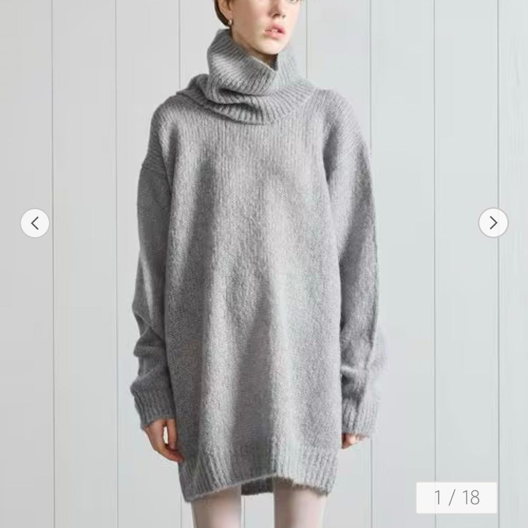 H BEAUTY&YOUTH ウールモヘヤ スヌード ニットワンピース