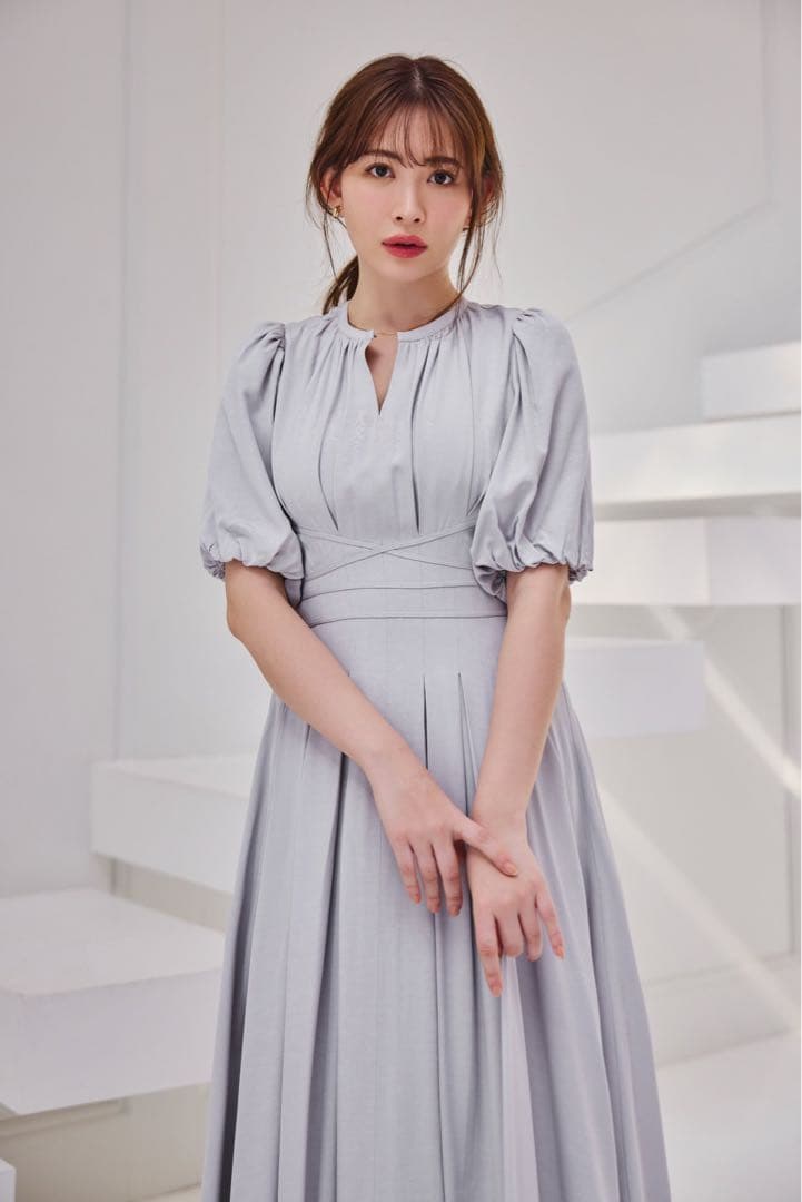 ワンピース herlipto Fountain Lace Up Bow Dress