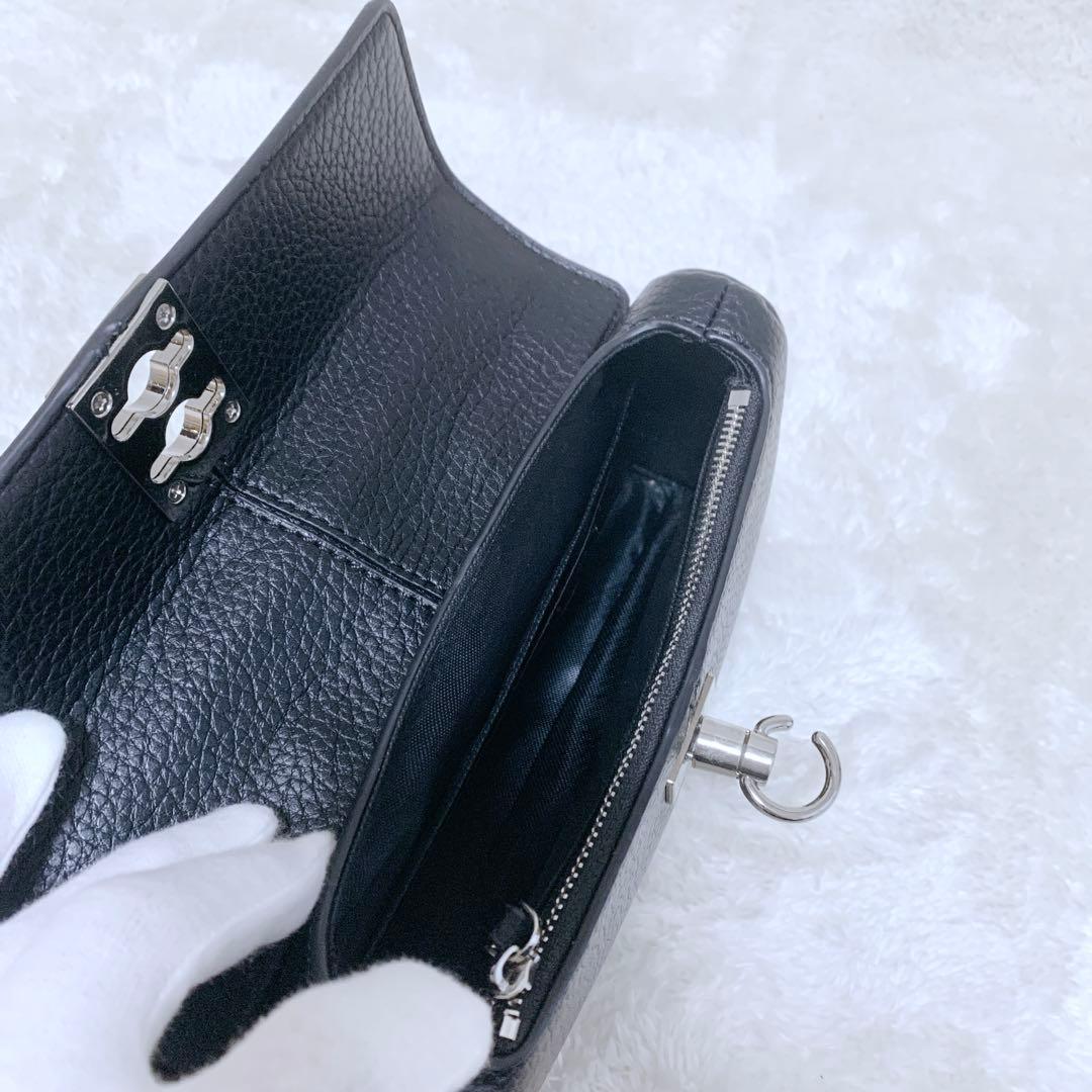 【みん】極美品♪ CAFUNÉ スタンスウォレット ブラック シボ革