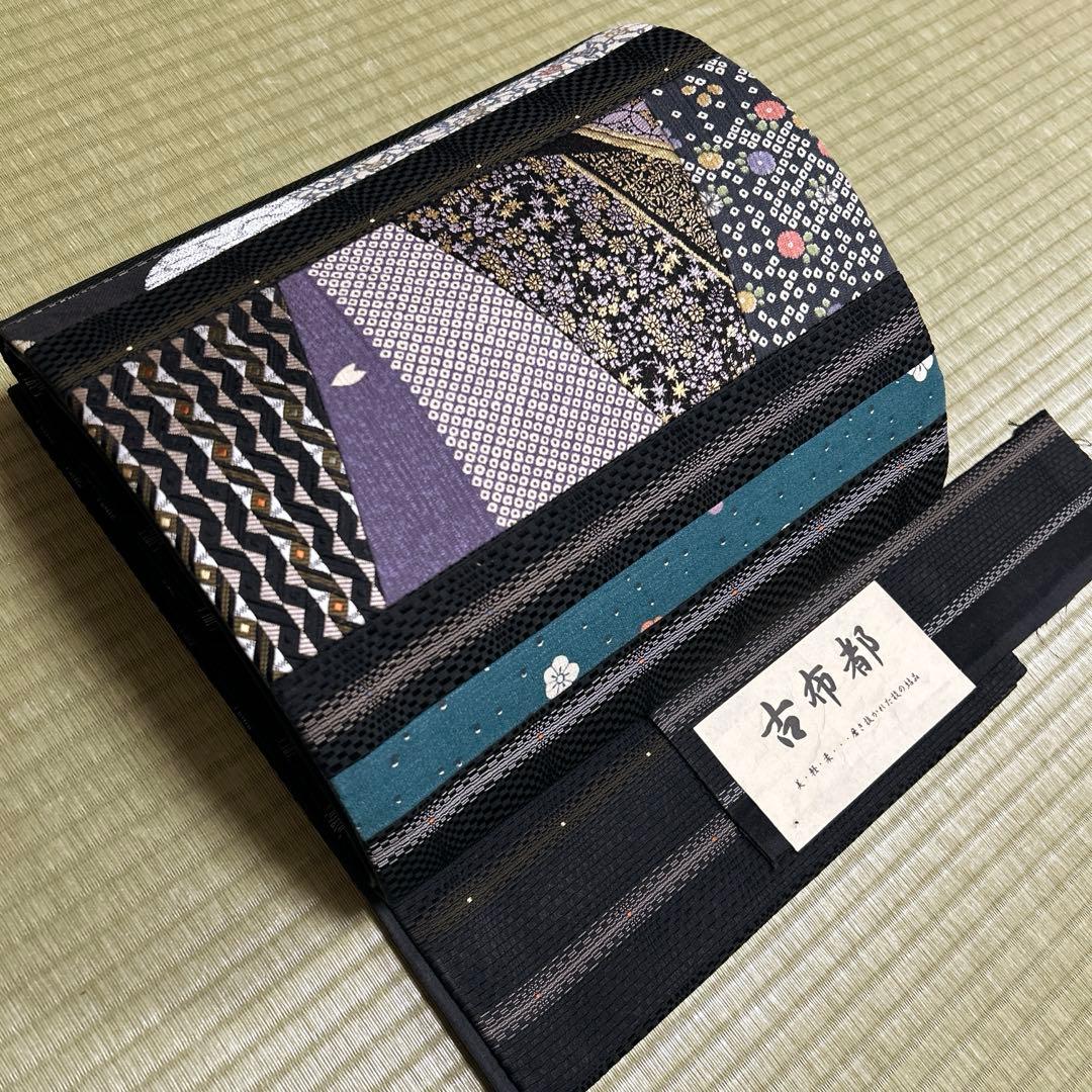 正絹　袋帯《縞　きりばめ》