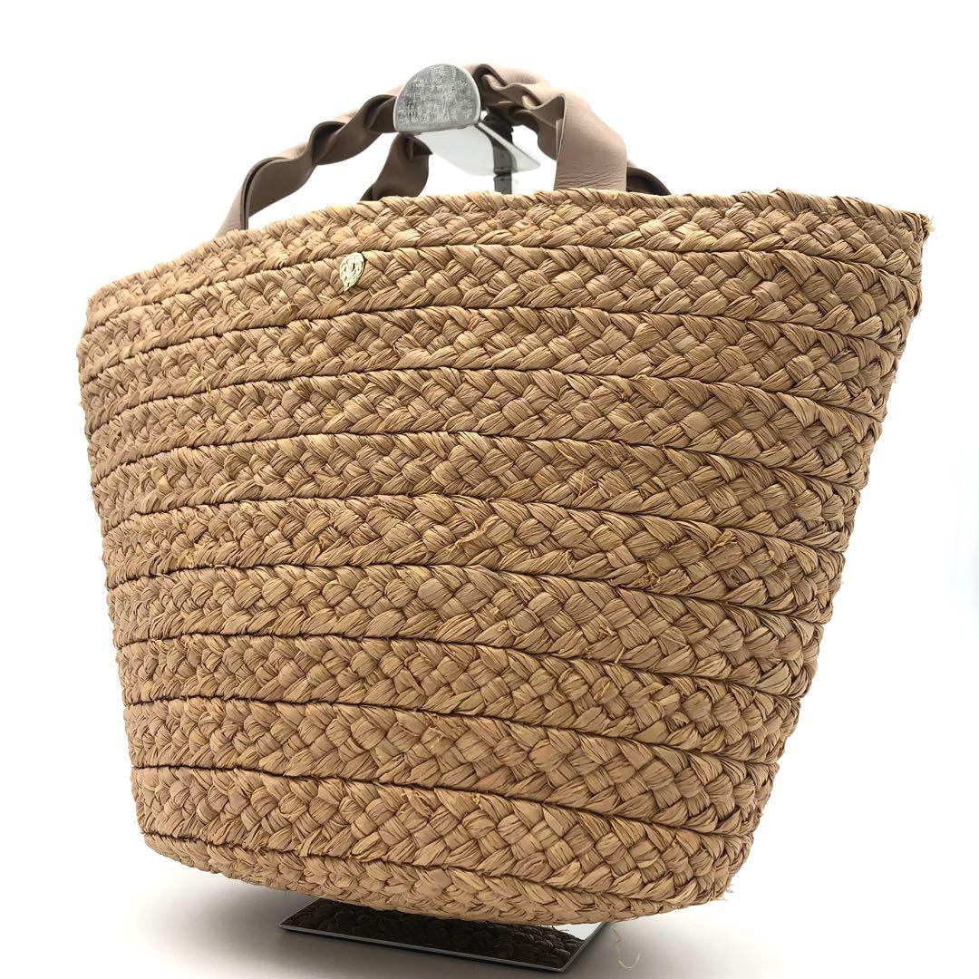 【未使用に近い✨】ヘレンカミンスキー カゴバッグ ラフィアリーフ ブラウン モカ