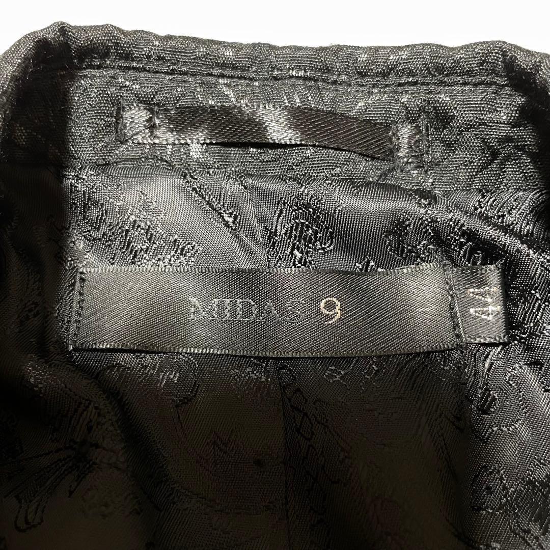 MIDAS9 黒 テーラードコーティングジャケット　ラメ