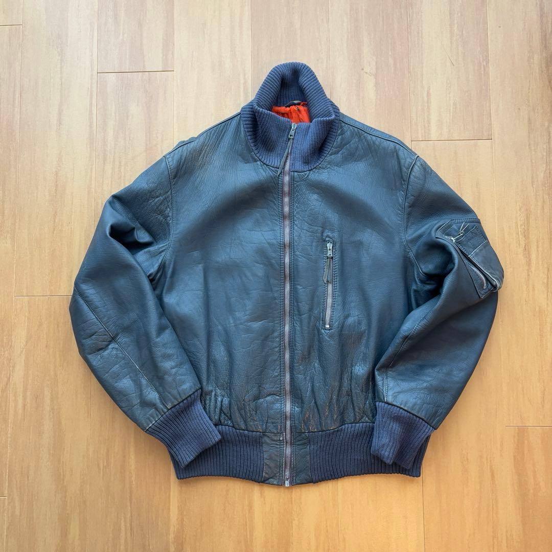 P*a様 【希少】ドイツ軍 レザーフライトジャケット 実物 AEROジッパー リ