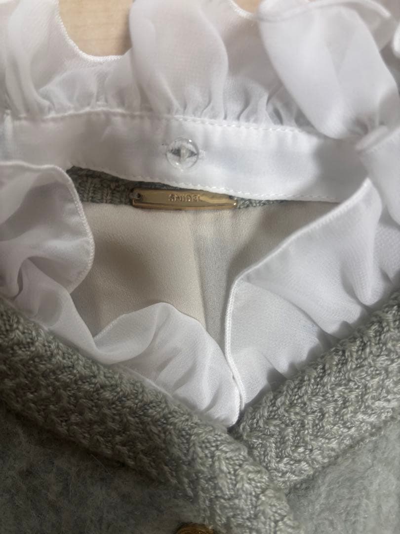 SNIDELファーライクフリルニットジャケット