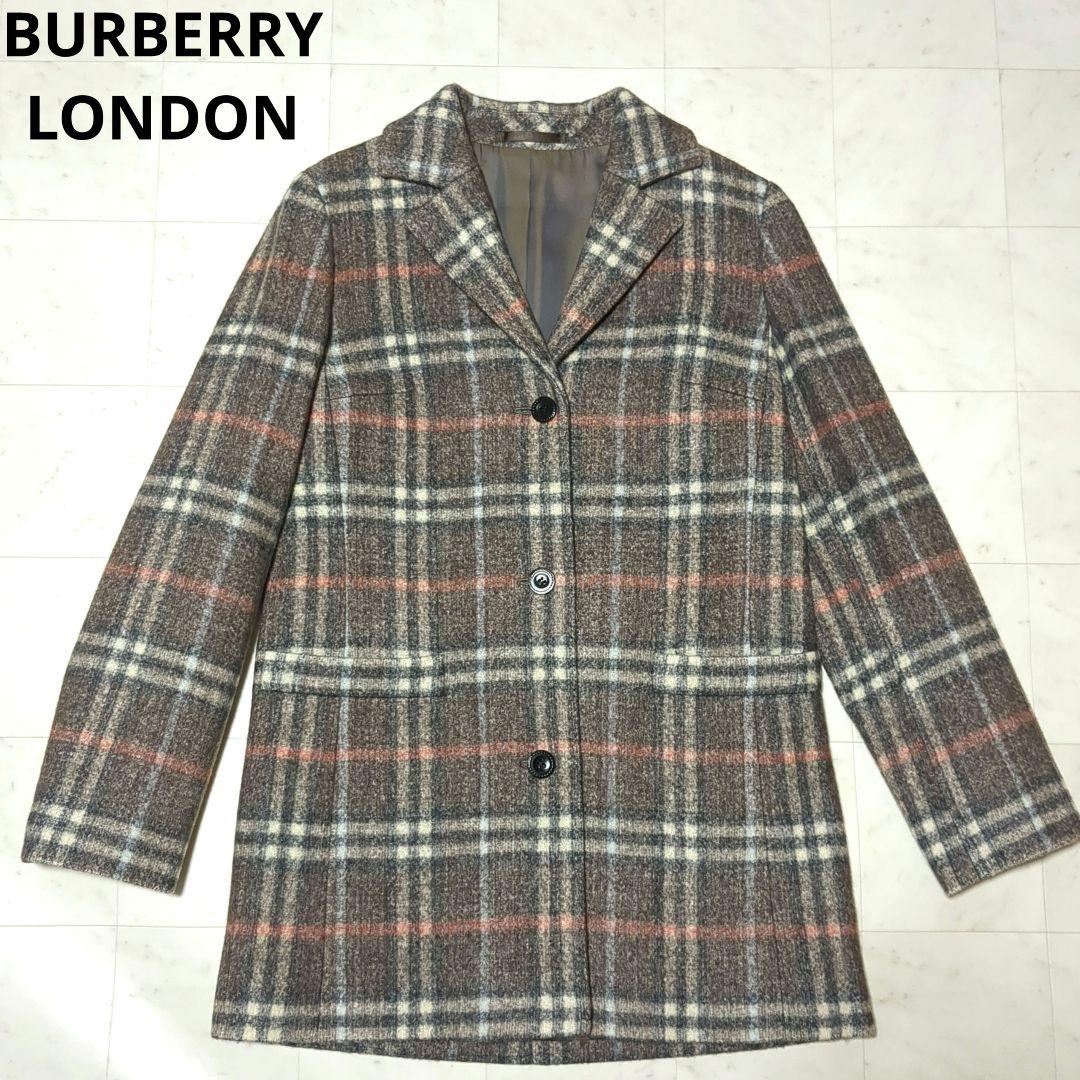 BURBERRY LONDON ブラウン ノバチェック ウール チェスターコート