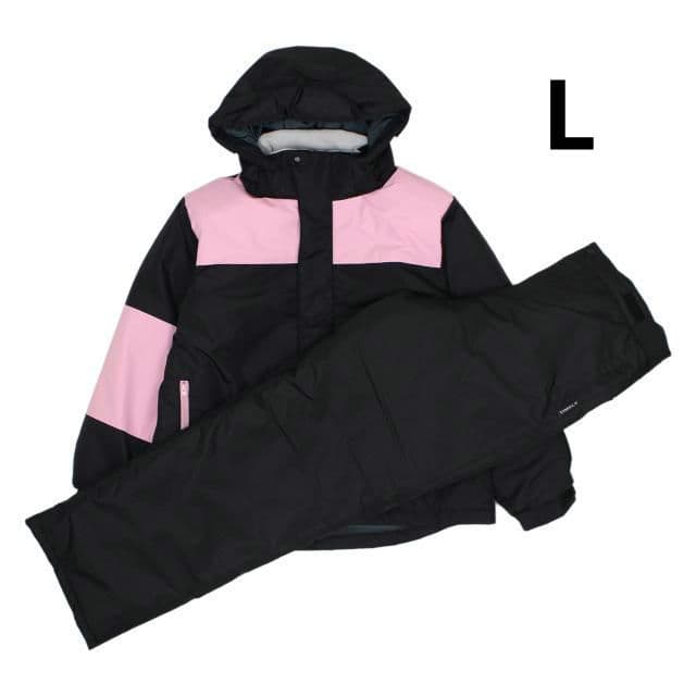 スキーウェア レディース 上下セット 超撥水 耐水圧5000mm ブラック L