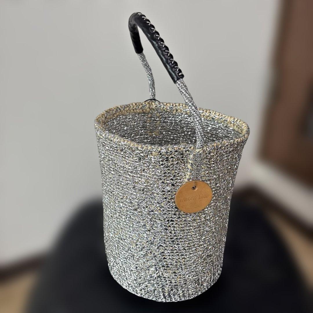 メオンブルー　ショルダー カゴバッグ　meongblue