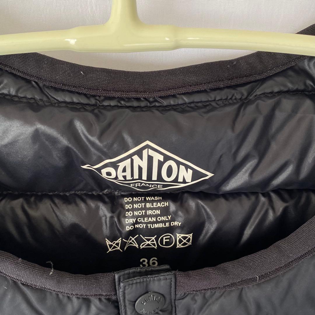 DANTON ダントンダウンベストクルーネック　Ｍサイズ36ブラック男女兼用