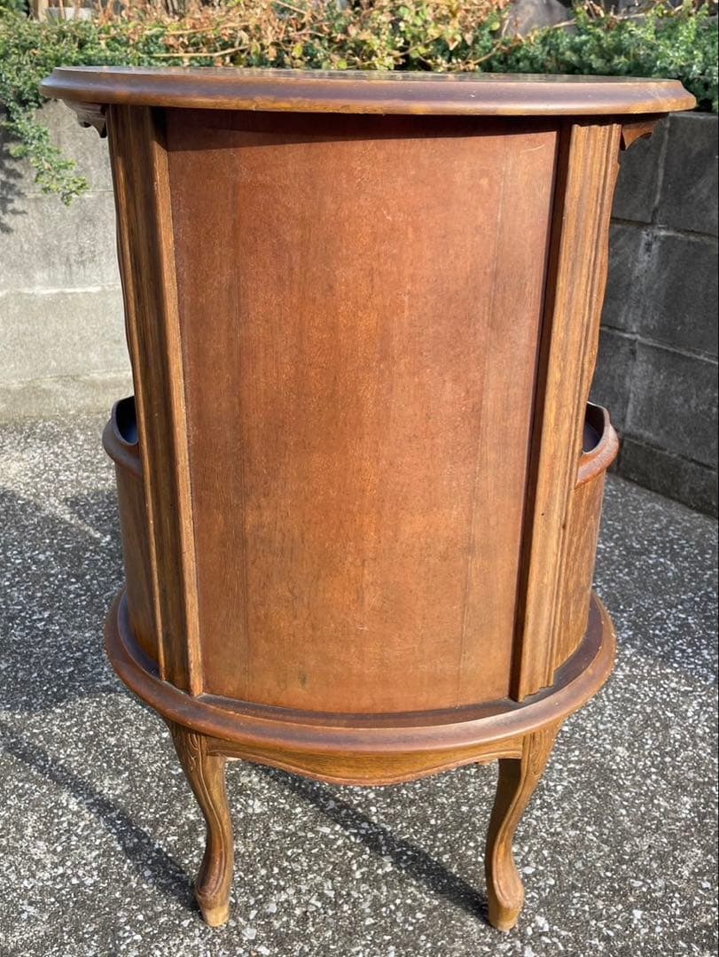 アンティークサイドテーブル 2段引き出し付き