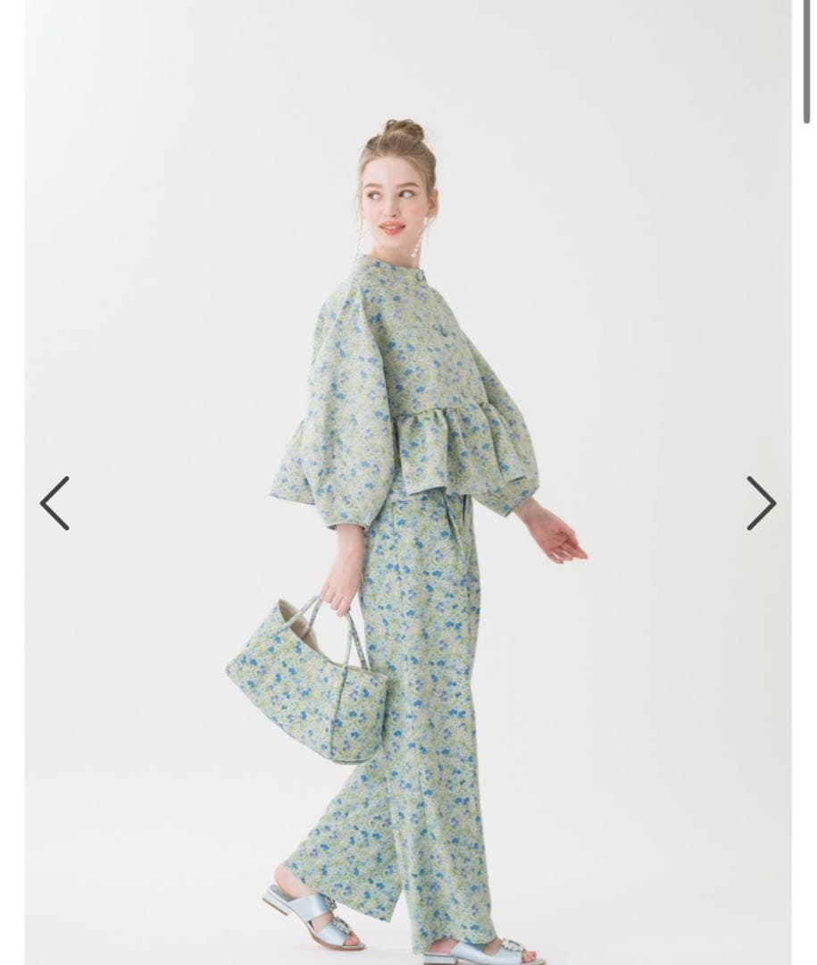 ジャケット・アウター tsurubymarikooikawa Manege blue flower