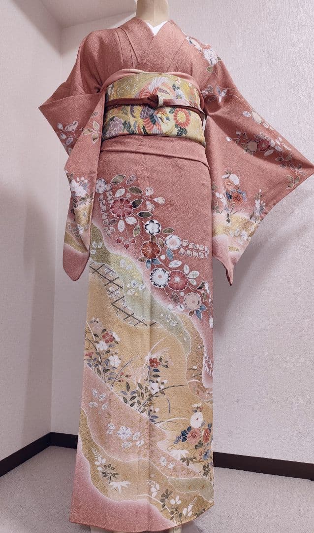 ❰6269❱ フルセット　訪問着 やまと　袋帯　帯締め　帯揚げ　正絹　着物