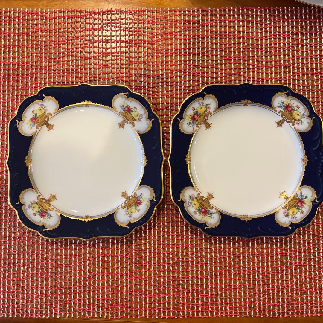 大倉陶園　エンプレスローズ プレート　4枚セット　瑠璃 2枚セット