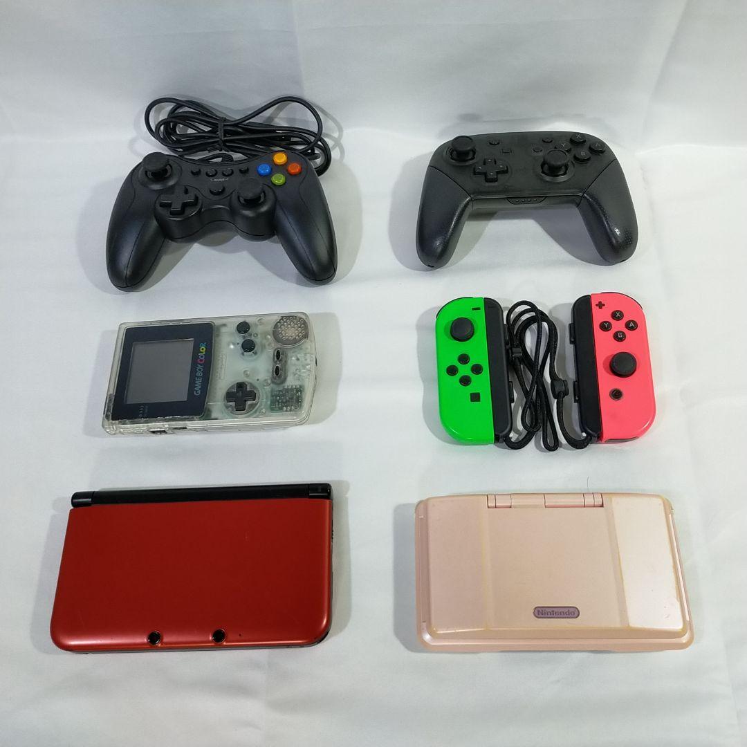【ジャンク】小型ゲーム機３台＋他周辺機器３台（GBC、初DS、旧3DSLL、他）