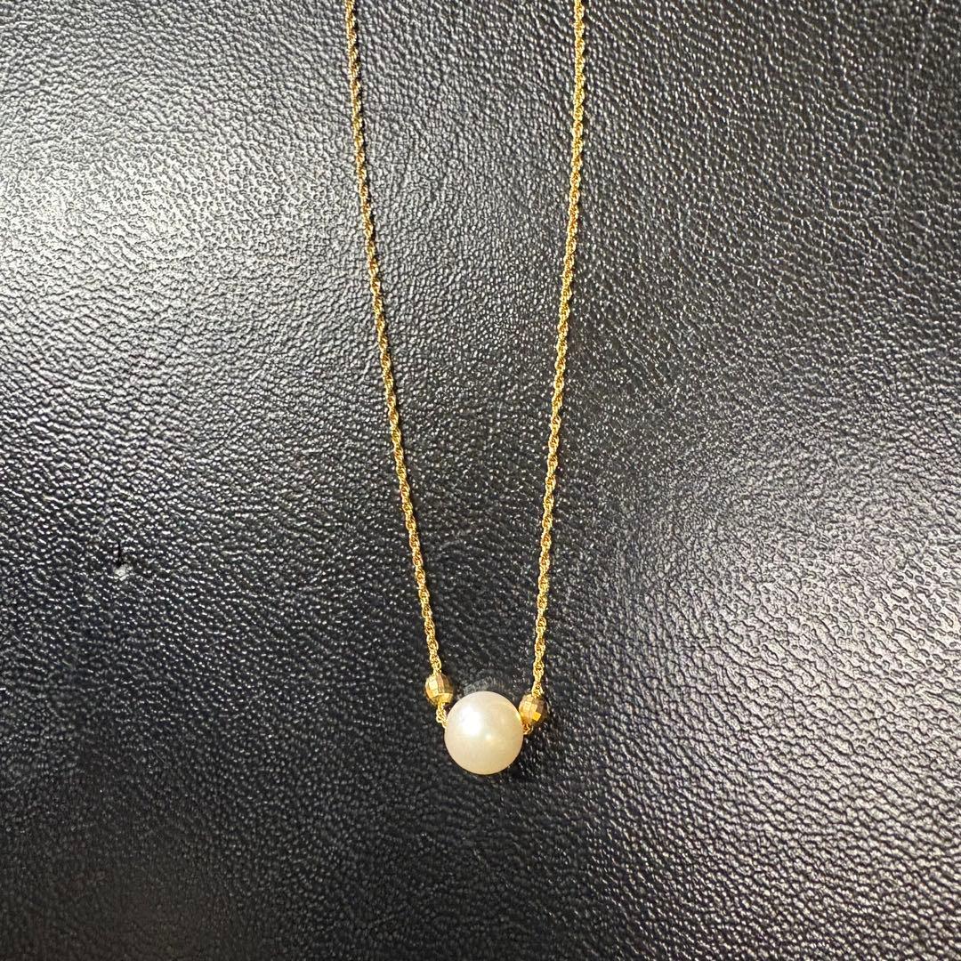 k.18ゴールドチェーン　パール ネックレス
