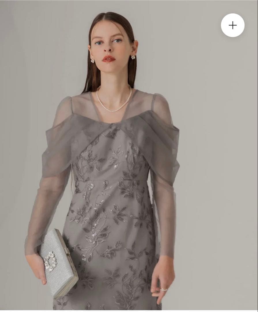 LEJA チュールロングスリーブリーフIラインワンピースドレス