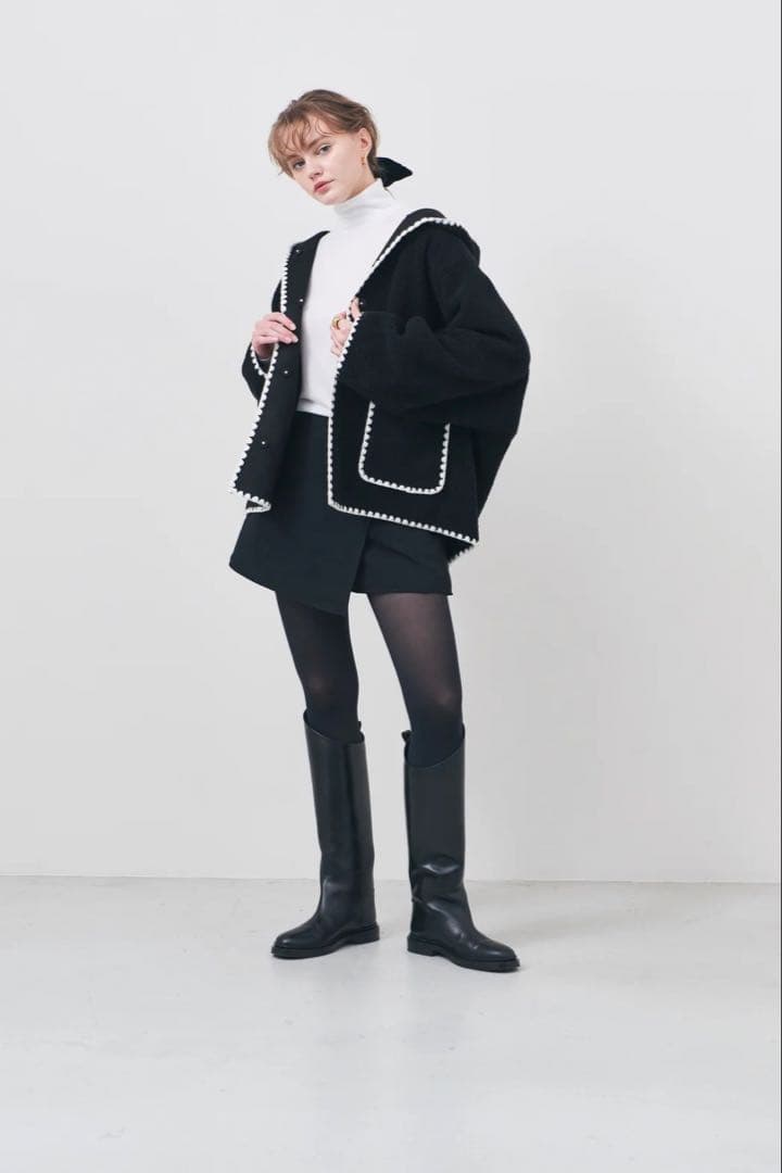 Liten リテンScallop Boa Hoodie / Black 【新品】