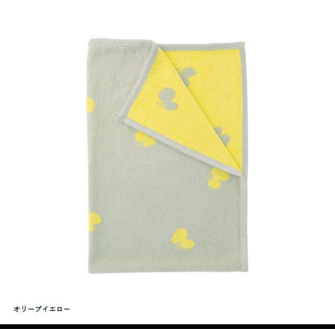 ミナペルホネン クリッパン ハーフブランケット　CHOUCHO　オリーブイエロー