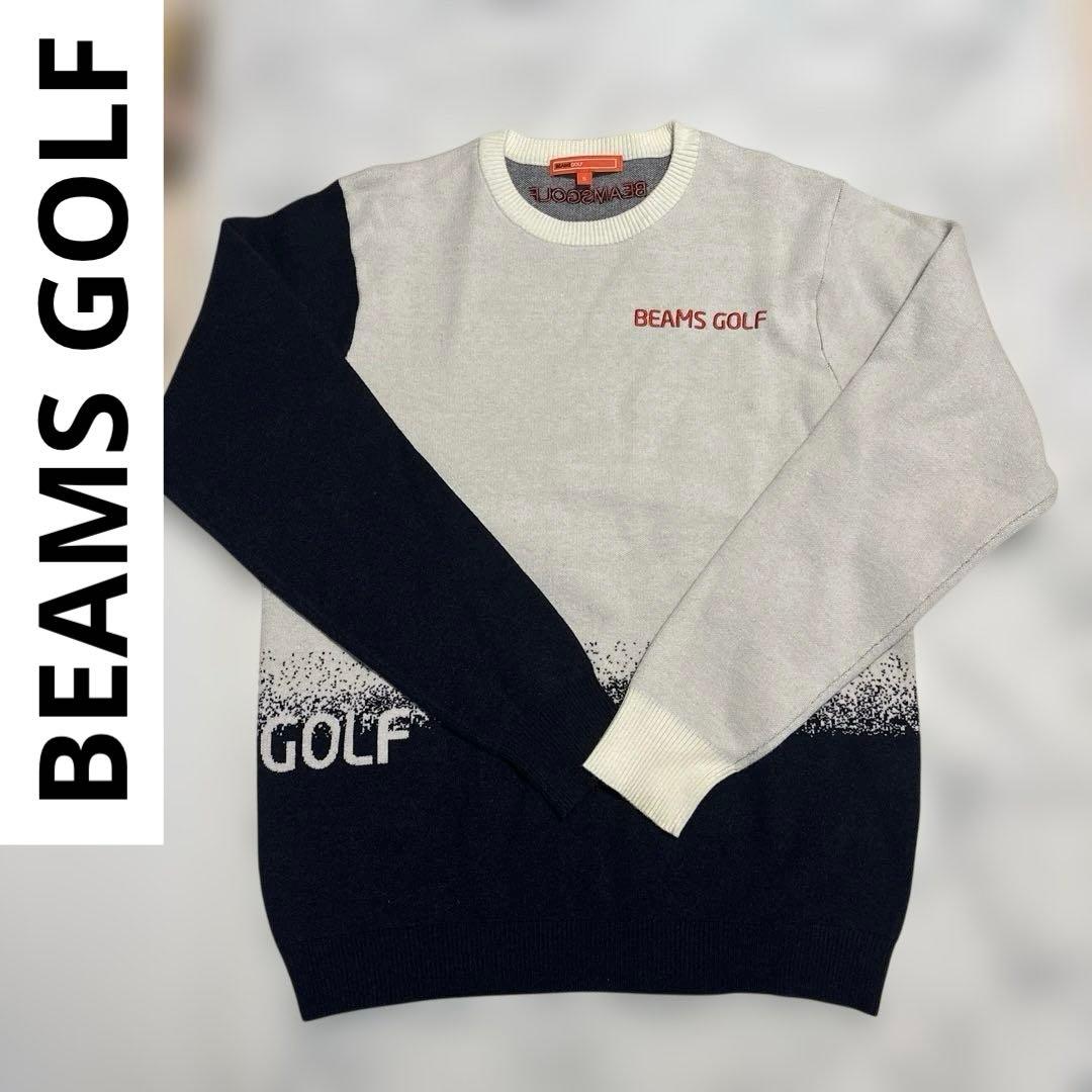 BEAMS GOLF ニット メンズ Sサイズ ベージュ アイボリー ブラック