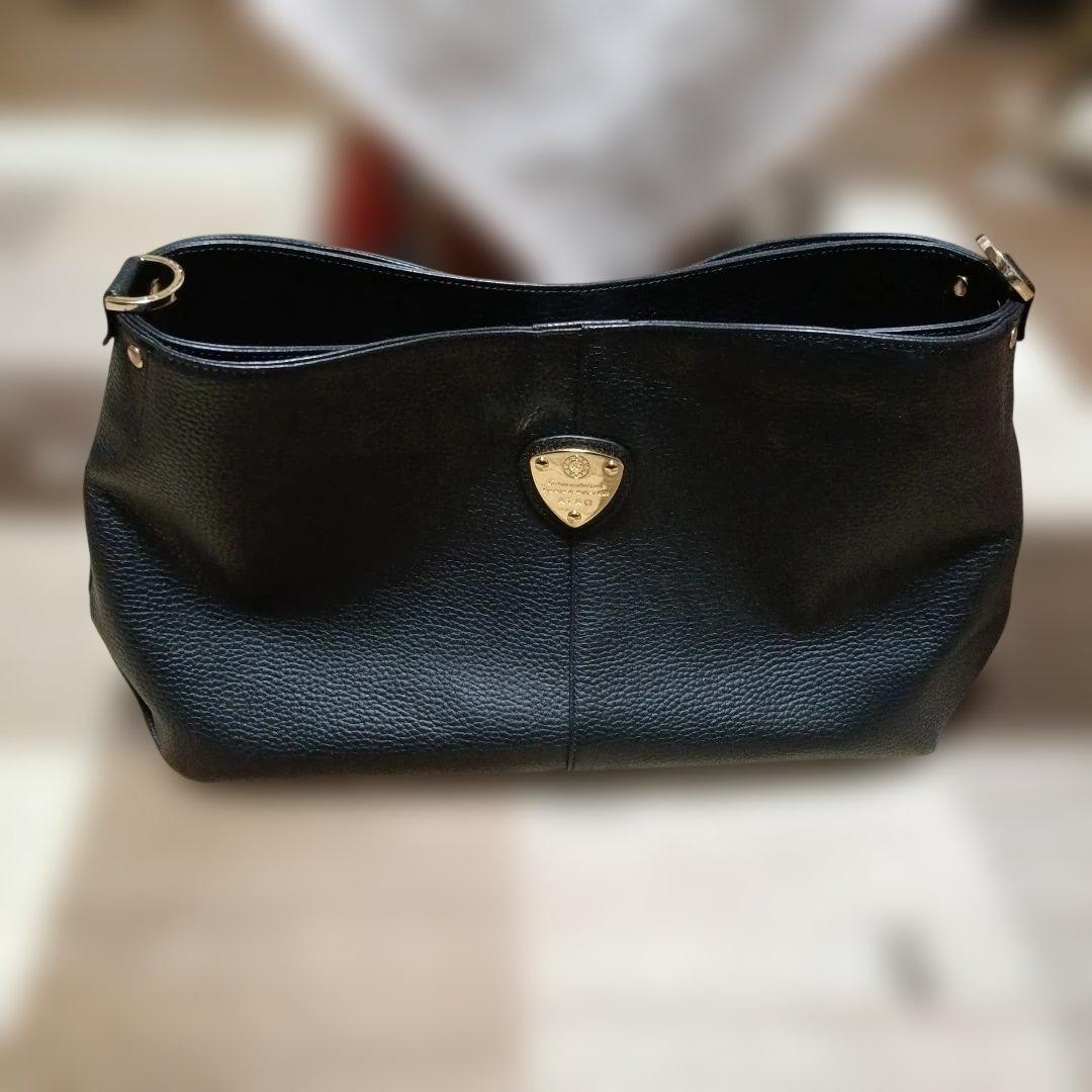 極美品✨ ATAO アタオ エルヴィ 2way ショルダー バッグ ブラック 黒
